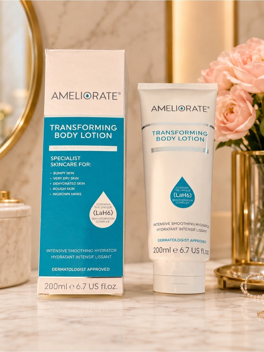 AMELIORATE Transforming Body Lotion AHA Lactic Acid KP Bumpy Skin 6.7 oz